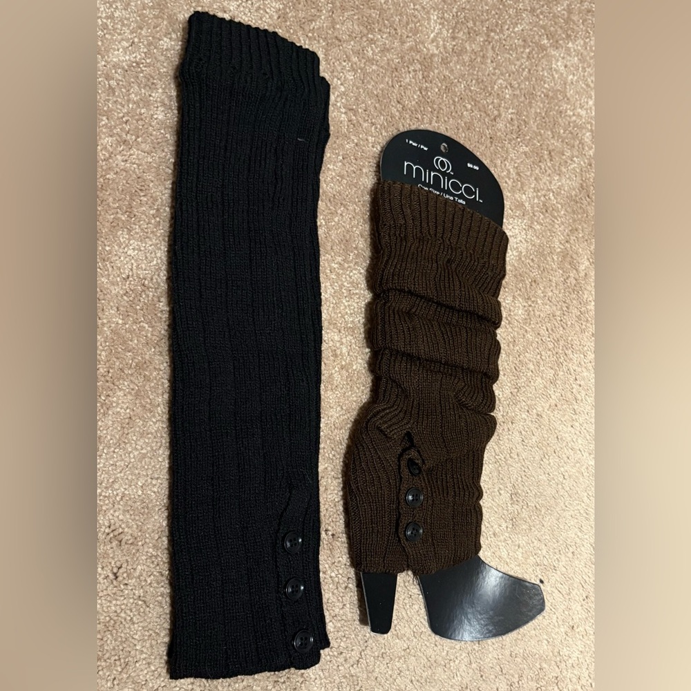 Minicci Black and Brown Knit boot booties